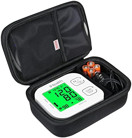 BOVKE Carrying Case for iHealth Track Smart Upper Arm Blood Pressure Monitor, iHealth Bluetooth Blood Pressure Machine Case, Black