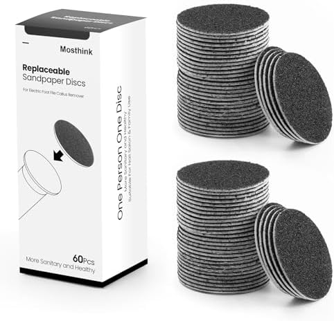 120pcs Replacement Sandpaper Refill Discs for Electric Foot File Callus Remover Tool for Men Women Dead Cracked Hard Skin (60 Grit+80 Grit)