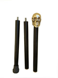 Vintage Brass Skull Walking Cane for Men and Women Black Wooden Walking Stick Antique Victorian Style Fancy Cane