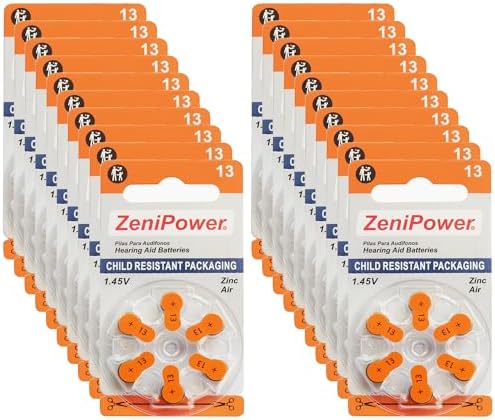 Hearing Aid Batteries Size: 13 (120 Batteries)