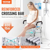 VEVOR Shower Chair Seat with Padded Arms and Back, Shower Stool with Reinforced Crossbar, Adjustable Height Bench Bath Chair for Elderly Disabled, Shower Chair for Inside Shower Bathtub, 400 lbs