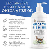 Dr. Harvey's Health & Shine Omega 3 Fish Oil for Dogs from Wild Caught Cod, Mackerel, Herring, Anchovies and Sardines - Supports Beautiful Fur, Strong Joints and Itchy Allergy Relief (16 FL OZ)