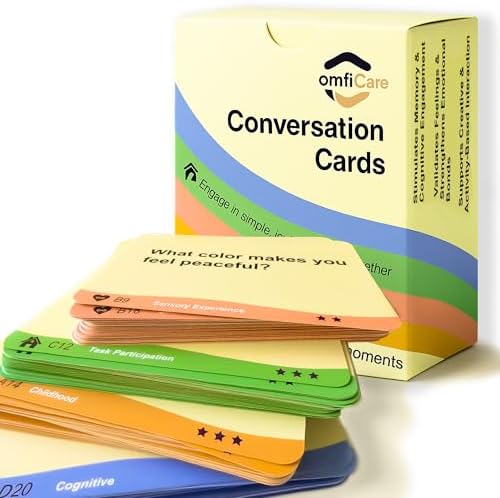 Conversation Cards for Dementia - 240 Conversation Starter Cards for Alzheimer's Patients | A Bridge to Meaningful Conversation & Joy for Caregivers | Thoughtful Memory Care Gift