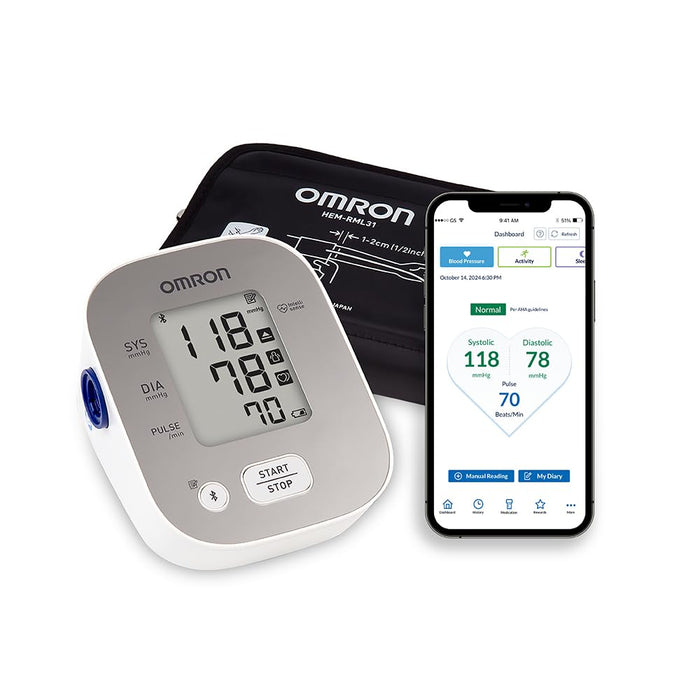 OMRON Bronze Upper Arm Blood Pressure Monitor, Clinically Validated, Medical Grade, Connects to OMRON app for Unlimited Readings, Soft Cuff, Blood Pressure Machine with Bluetooth Wireless Technology