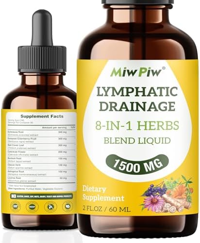 Lymphatic Drainage Drops - Lymph Detox Cleanse & Immune Support - Lymphatic Drainage Supplements with Echinacea, Dandelion, Burdock - Support Cellulite Massager & Lymphatic Drainage Tool (2 Fl Oz)