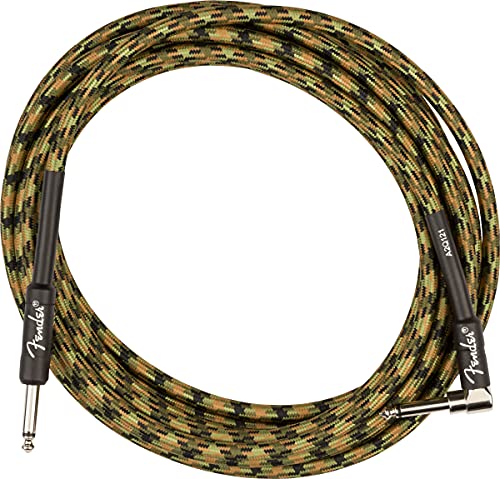Fender Professional Instrument Cable 18.6ft Straight-Angle Woodland Camo - 1 Pack