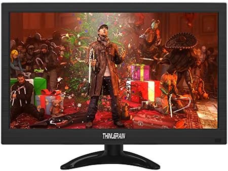 13.3 inch Small PC Monitor 1366x768 Mini LED Monitor with HDMI VGA AV BNC USB Intput, for Fire Stick Computer Xbox Ras pi, Built-in Speaker