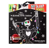 Womens Nightmare Before Christmas 12 Days of Socks Advent Calendar Set with 3 Extra Socks 2021