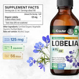 BIO KRAUTER Lobelia Tincture - Organic Lobelia Liquid Extract - Respiratory System Support Supplement - Alcohol & Sugar Free Formula - Vegan Drops 4 Fl.Oz.