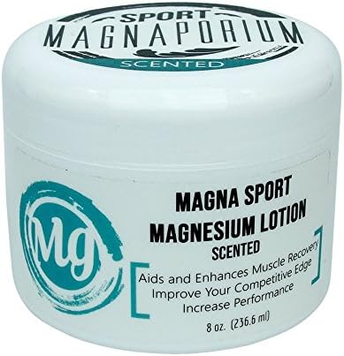 Magna Sport Handmade Magnesium Lotion with all Organic Oils – over 375 mg/tsp of Zechstein Seabed Magnesium Minerals + 5 Organic Essential Oils!