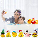 24 Pcs Countdown Christmas Rubber Ducks Advent Calendar, 2024 Rubber Ducks Bath Toys Advent Calendar, 24 Days Christmas Countdown Calendar Gifts (A)