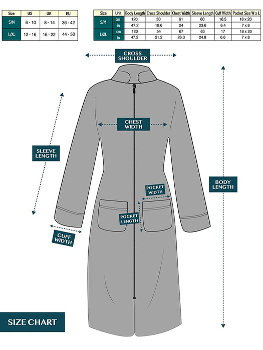 PAVILIA Womens Housecoat Zip Robe, Sherpa Zip Up Front Robe Bathrobe, Fuzzy Warm Zipper House Coat Lounger for Women Ladies Elderly with Pockets, Fluffy Fleece Long - Light Blue (Large/X-Large)