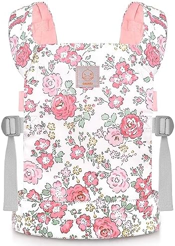 GAGAKU Reborn Baby Doll Carrier Baby Girl Carrier Baby Alive Stuffed Animal Doll Carriers for Little Girls - Pink Peony