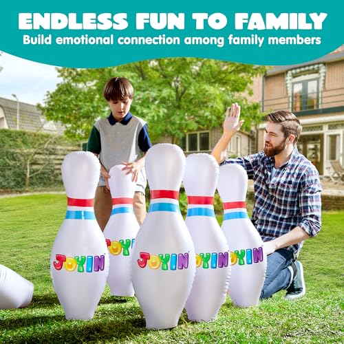 JOYIN Giant Inflatable Bowling Set for Kids and Adults, Christmas Birthday Party Games, Kids Education Motor Skills Toys