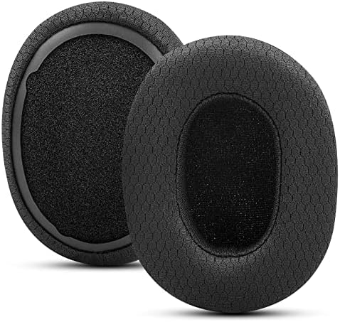 Gvoears Replacement Ear Pads Cushions for Skullcandy Crusher Wireless, Crusher ANC/EVO, Hesh ANC/EVO, Hesh 3, Also Fit for Skull Candy Venue Wireless ANC Headphone Mesh Fabric Black