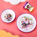 Encanto 3pcs Reusable Bicolor Premium Kids Dinner Tableware Set Plate, Bowl & Tumbler, BPA Free