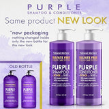 Natural Riches Purple Shampoo and Conditioner Set Sulfate Free Salon Grade for Silver Blonde Platinum Hair. Removes Yellow & Brass tones. Grey Highlighted Hair 16x2 fl oz