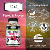 KAYA NATURALS Organic Beet Root Powder Capsule 1300mg per serving Aids in Healthy Circulation 60 Veg Capsules
