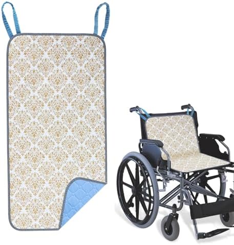 Waterproof Highly Absorbent Incontinence Wheelchair Pads for Elderly (White-Yellow)