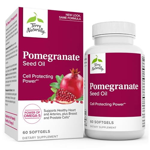 Terry Naturally Pomegranate Seed Oil - 60 Softgels - Cell-Protecting Power - Non-GMO, Gluten Free - 60 Servings