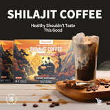 Pure Shilajit Coffee with Mushroom,Instant Coffee Alternative Mix - Chaga and Reishi Mushroom, Ginseng, Cordyceps and Ashwagandha - Superfood for Focus, Memory & Sustained Energy 15Ct(2 Packs)