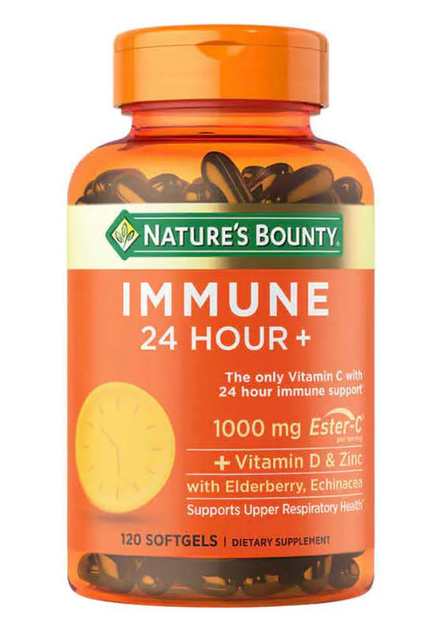 Nature’s Bounty Vitamin C 24 Hour Daily Immune Support with Zinc and Vitamin D, 1000mg Capsules (Softgels), 100 Count-nalkotSuplimentrGuide