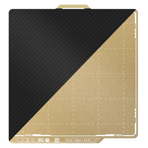 PET PEI Panda Build Plate for Bambu-lab X1C P1S X1E P1P A1 3D Printers, BIQU Smooth Carbon Fiber PET+Textured PEI Spring Steel Sheet, Double-Sided Flexible Print Bed, 257x257mm, 1 Piece