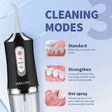 Water-Flosser-Cordless-Teeth-Cleaner MAKJUNS Water Dental Flosser with 3 Modes 4 Jets Rechargeable IPX7 Waterproof Dental Oral Irrigator for Travel Home Braces(Luxury Black)