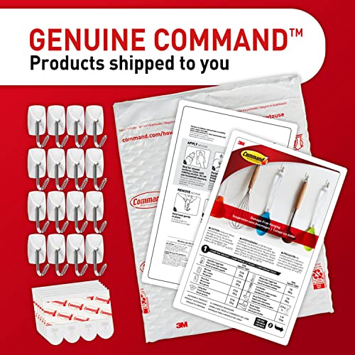 Command Small Wire Toggle Hooks, 16 Hooks and 24 Command Strips, Damage Free Hanging Wall Hooks with Adhesive Strips, No Tools Adhesvie Hooks for Hanging, Organization and Storage, Holds up to 0.5 lb