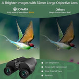 20x32 Compact Binoculars for Bird Watching - OPAITA High Powered Small Binoculars for Adults Kids with Low Light Vision for Hunting Cruise Trip Travel Concert Hiking