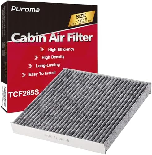 Puroma Cabin Air Filter with Activated Carbon, Compatible with CP285, CF10285, Toyota Camry, RAV4, Highlander, Corolla, Sienna, Tundra, Prius, 4Runner, Subaru Outback, Lexus, Scion, Land Rover, Jaguar