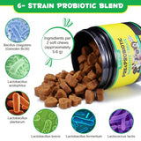 Probiotics for Dogs, 120 Chews Dog Probiotics Treats, Digestive Treats Dogs Probiotics and Digestive Enzymes, Dog Digestive Health Gut, Immune Bowel Support, Reduce Diarrhea, Gas, Itchy Relief