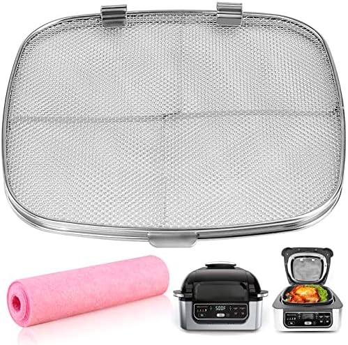 Stainless Steel Splatter Shield for Ninja Foodi AG301, Air Fryer Replacement Parts Accessories Fine Mesh Splatter Screen for Ninja Foodi 5 in1 Indoor Grill Air Fryer AG300,AG300C,AG301C,AG302,AG400