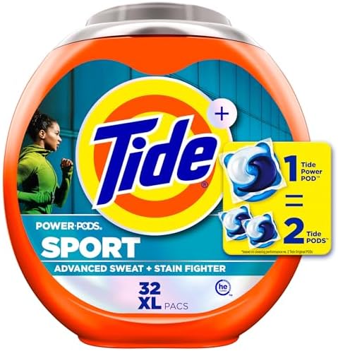 Tide Power Pods Laundry Detergent Pacs with Febreze Sport, 32 Count, Febreze Freshness with Sport Odor Defense