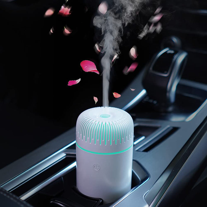 Car Diffuser Humidifier Aromatherapy Essential Oil Diffuser Car Air Freshener Diffuser USB Cool Mist Mini Portable Diffuser for Car Home Office Bedroom (White)