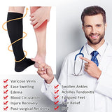 CASMON 2 Pairs Zipper Compression Socks for Women & Men,15-20 mmHg Closed Toe Knee High Support Sock for Varicose Vein Edema