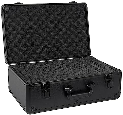 20 Inch Carrying Case With Customizable Diced Foam, Aluminum Alloy Sturdy Build, Ideal for Microphone, Equiment, Camera, Tools, Recorder and More