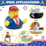 party greeting 6Pcs Donald Trump Duck Update 2024 Trump Rubber Duck for President MAGA New Funny Baby Bath Duckies Toy for Trump Supporter Election Ducking Baby Shower Kids Adults Men Gift