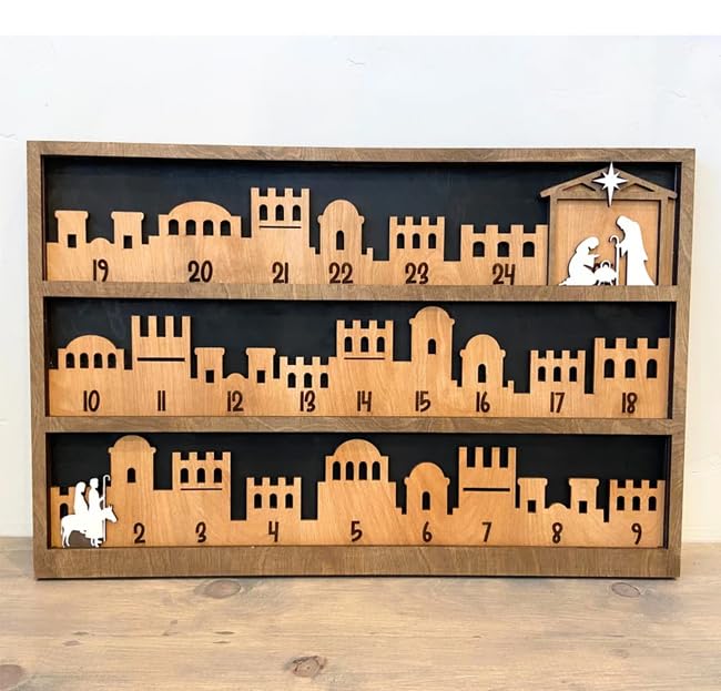 Nativity Advent Calendar, Wooden Advent Calendar, Christmas Vacation Advent Calendar 2024, 2024 Advent Calendar, Jesus Countdown, Religious Holiday Sign, Christ Centered Christmas (1)