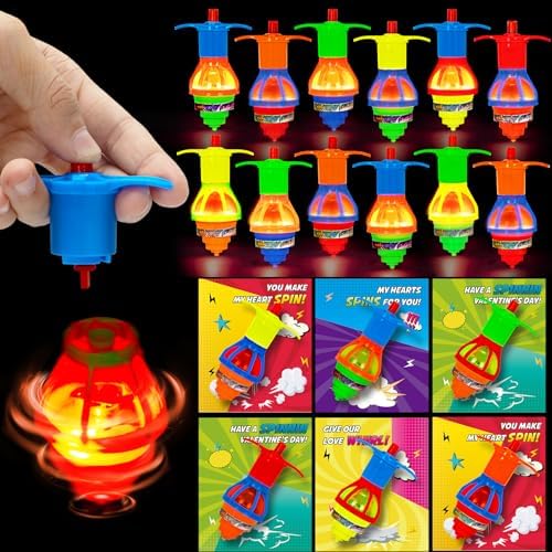 Valentine's Day Gifts Cards for Kids with Spinning Top Toys, 28 Pack Valentines Cards for Classroom Exchange Prize, Boys Girls Valentine's Party Favor, Valentines Day Cards Gifts for Kids School