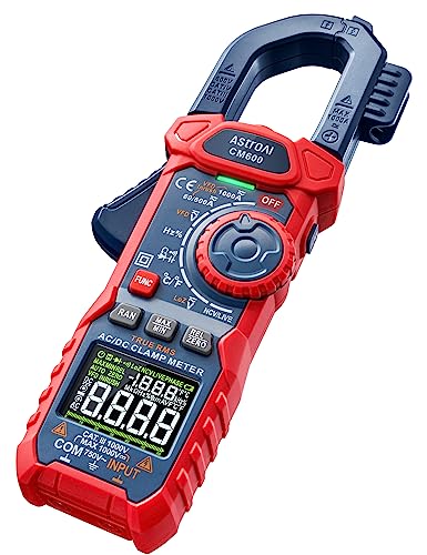 AstroAI Inrush Digital Clamp Meter Multimeter 1000A TRMS 6000 Counts, Amp Voltage Tester with VFD, LOZ Mode; Measures AC/DC Current Voltage Temperature Resistance Capacitance Frequency Continuity NCV