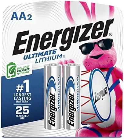 Energizer AA Lithium Batteries, World's Longest Lasting Double A Battery, Ultimate Lithium (2 Battery Count) - Packaging May Vary