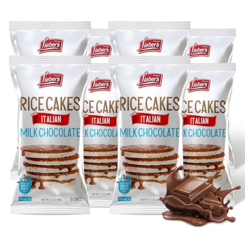 LIEBERS Milk Chocolate Rice Cakes, Kosher Certified Dairy, Gluten Free Snack (pack of 8) (Milk Chocolate)…