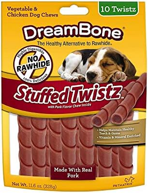 DreamBone Stuffed Twistz 10 Count, Rawhide-Free Chews
