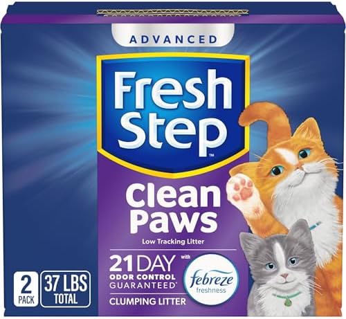 Fresh Step Clumping Cat Litter, Advanced, Clean Paws Multi-Cat, Extra Large, 37 Pounds total (2 Pack of 18.5lb Boxes)
