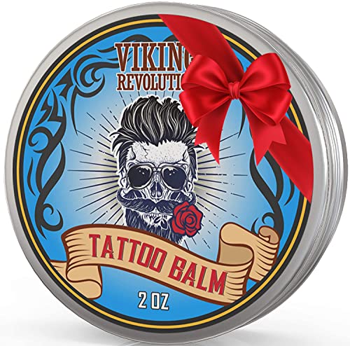 Viking Revolution Tattoo Care Balm for Before, During & Post Tattoo Safe, Natural Tattoo Aftercare Cream Moisturizing Lotion to Promote Skin Healing, Skin Moisturizer, (2oz,1 Pack)
