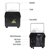 ATDAWN Halloween Fog Machine, Professional Wireless Remote Control Portable Smoke Machine for Holidays Parties Weddings - Quick Generation of Huge Fog 1500 CFM, with Fuse Protection - Metal Black