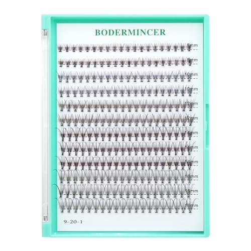 Bodermincer Cluster Lashes 240pcs Large Tray D Curl Individual Eyelashes False Eyelashes Extension DIY at Home (10D-20D Mixed)