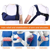 Willcom Arm Sling for Shoulder Injury with Waist Strap - Immobilizer Brace Support for Sleeping, Rotator Cuff Surgery (Comfort Version, Right, Small, 20-30.5 inch)