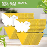 Fruit Fly Gnat Killer Traps 64 Pack Indoor Outdoor for House Plants - Sticky Yellow Catcher Trap - Fruit Fly, Fungus Gnats, Mosquito, Flying Insect Bug Pest, White Flies, Home Kitchen